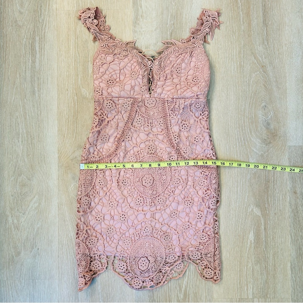 Fashion Nova Pink Lace Mini Dress